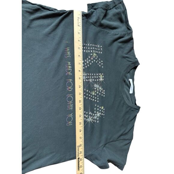 Daydreamer KISS I Was Made For Loving You Embellished Tee T-shirt M Gray - Picture 6 of 8